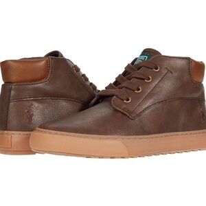 Polo by Ralph Lauren Brown Tenis Unisex Chukka Boots Leather Lace-Up